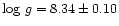 $\log\, g = 8.34 \pm 0.10$