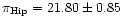 $\pi_{\rm Hip} = 21.80 \pm
0.85$