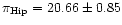 $\pi_{\rm Hip} = 20.66 \pm 0.85$
