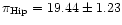 $\pi_{\rm Hip} =
19.44 \pm 1.23$