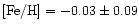 $[{\rm Fe/H}] = -0.03 \pm 0.09$
