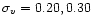 $\sigma _v = 0.20, 0.30$