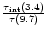 $\frac{{\tau}_{\rm int}(3.4)}{\tau(9.7)}$