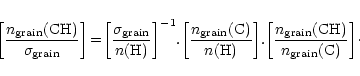 \begin{displaymath}\left[\frac{n_{\rm grain}({\rm CH})}{\sigma_{\rm grain}}\righ...
...n_{\rm grain}({\rm CH})}{n_{\rm grain}({\rm C})}\right]\!\cdot
\end{displaymath}