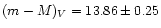 $(m-M)_V=13.86\pm0.25$