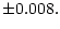 $\displaystyle \pm0.008.$