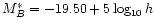 $M_{B}^*=-19.50+5\log_{10} h$