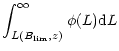 $\displaystyle \int_{L(B_{\rm lim},z)}^\infty \phi(L)
{\rm d}L$