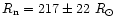 $R_{\rm n} = 217\pm 22~R_{\odot}$