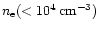 $n_{\rm e}(< 10^{4}\,\rm cm^{-3})$