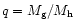 $q = M_{\rm g}/M_{\rm h}$