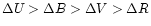 $\Delta U > \Delta B > \Delta V > \Delta R$