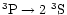 $^3{\rm P}\rightarrow 2\ ^3{\rm S}$