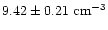 $9.42\pm 0.21~{\rm cm^{-3}}$