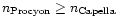 $n_{\rm Procyon} \ge n_{\rm Capella}$