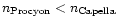 $n_{\rm Procyon} < n_{\rm Capella}$