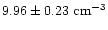 $9.96\pm 0.23~{\rm cm^{-3}}$