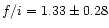 $f/i=1.33\pm 0.28$