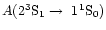 ${A(2 ^3{\rm S}_1 \rightarrow\ 1 ^1{\rm S}_0)}$