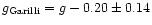 $g_{\rm Garilli}=g-0.20\pm 0.14$