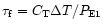 $\tau_{\rm f} = C_{\rm T} \Delta T / P_{\rm E1}$