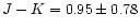 $J-K=0.95\pm 0.78$