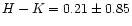 $H-K=0.21\pm 0.85$
