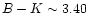 $B-K\sim 3.40$