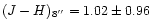 $(J-H)_{8''}=1.02\pm 0.96$