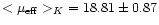 $<\mu_{\rm eff}>_K\ =18.81\pm 0.87$