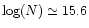 $\log(N)\simeq15.6$