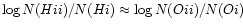 $\log N(H{\sc ii})/N(H{\sc i})\approx \log N(O{\sc ii})/N(O{\sc i})$