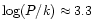 $\log(P/k)\approx3.3$