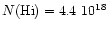 $N{\rm (H{\sc i})}= 4.4~10^{18}$