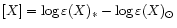 $[X] = \log\varepsilon (X)_{*}- \log\varepsilon (X)_{\odot}$
