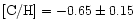 ${\rm [C/H]} = -0.65 \pm 0.15$