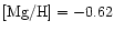 ${\rm [Mg/H]} = -0.62$