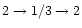 $2\rightarrow1/3\rightarrow2$