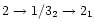 $2\rightarrow1/3_2\rightarrow2_1$