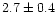 $2.7\pm0.4$