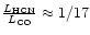 $\frac{L_{\rm
HCN}}{L_{\rm CO}}\approx1/17$