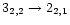 $3_{2,2}\rightarrow2_{2,1} $