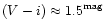$(V-i)\approx 1.5^{\rm mag}$