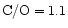 ${\rm C/O}=1.1$
