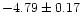 $-4.79\pm0.17$