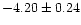 $-4.20\pm0.24$