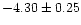 $-4.30\pm0.25$