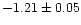 $-1.21\pm0.05$