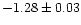 $-1.28\pm0.03$