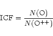 \begin{eqnarray*}{\rm ICF} = {N({\rm O})\over
N({\rm O}^{++})}
\end{eqnarray*}